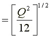 sqrt(Q^2/12)