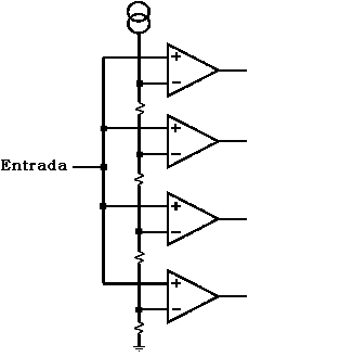 Implementaci�n: array de amplificadores operacionales en paralelo